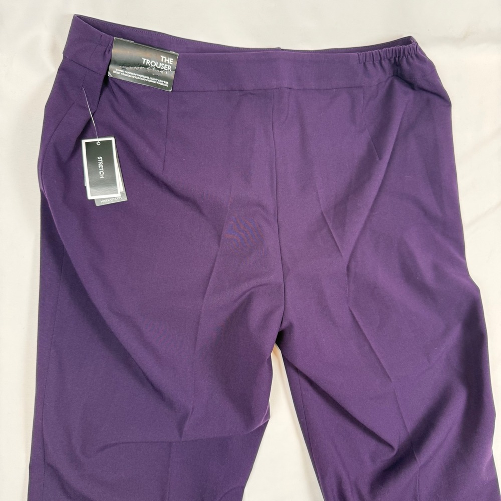 Nine West The Trouser Eggplant Purple Stretch Flared Dress Pants 14W NWT